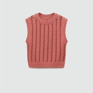 Mango Pink Knit Sleeveless Vest
